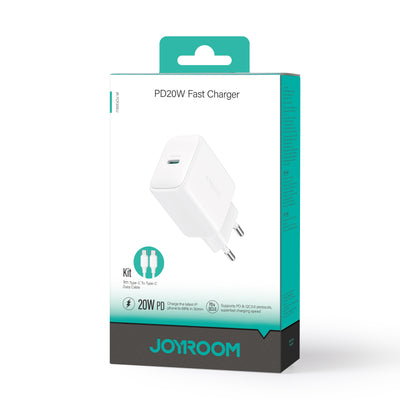 JR-TCF20 PD 20W Charger-White (EU/UK)+C to C/C to L Cable 1m