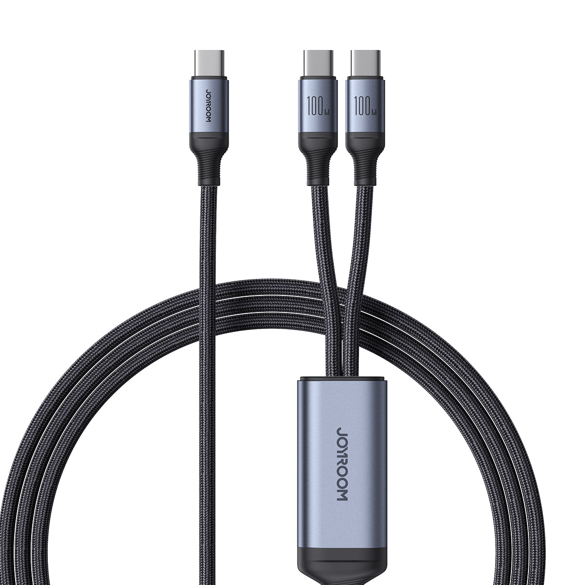 SA21-1T2 Speedy Series 100W 2-in-1 Fast Charging Cable (Type-C to C+C) 1.5m-Black