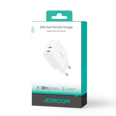 JR-TCF12 20W Dual-Port (2C) Charger-White (EU)