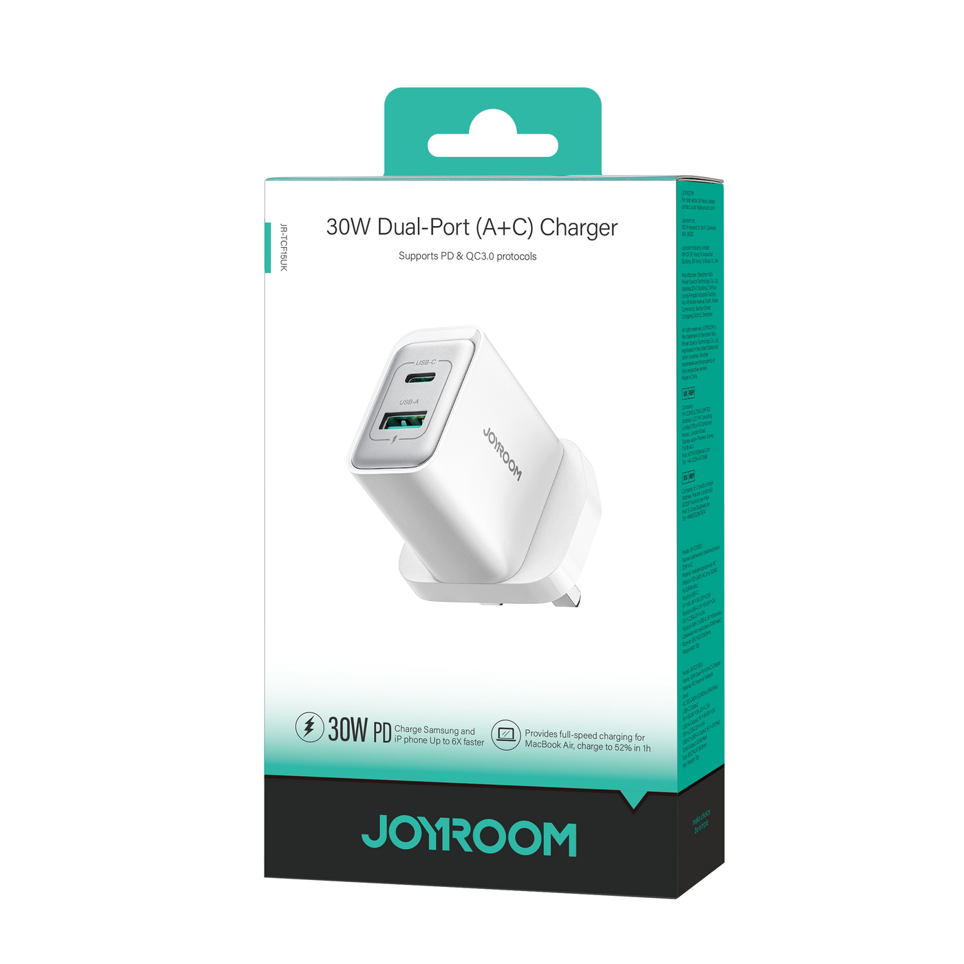 JR-TCF15 30W A+C) Charger-White