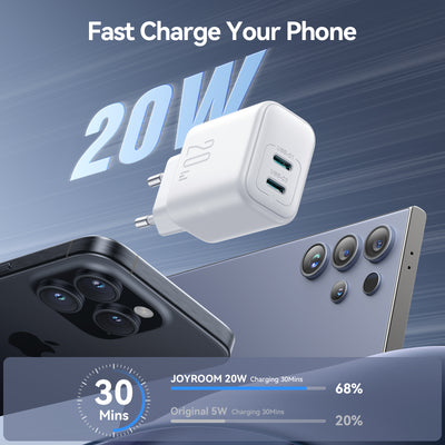 JR-TCF12 20W Dual-Port (2C) Charger-White (EU)