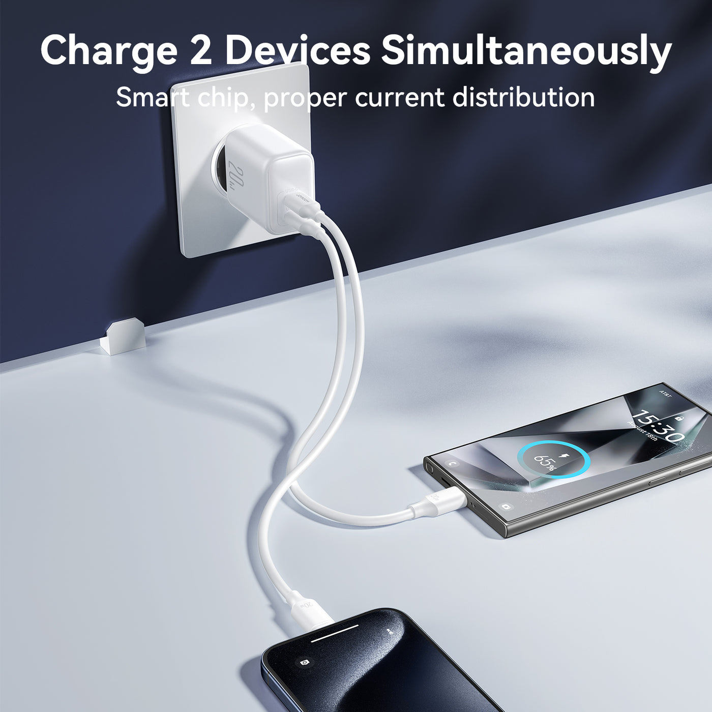 JR-TCF12 20W Dual-Port (2C) Charger-White (EU)