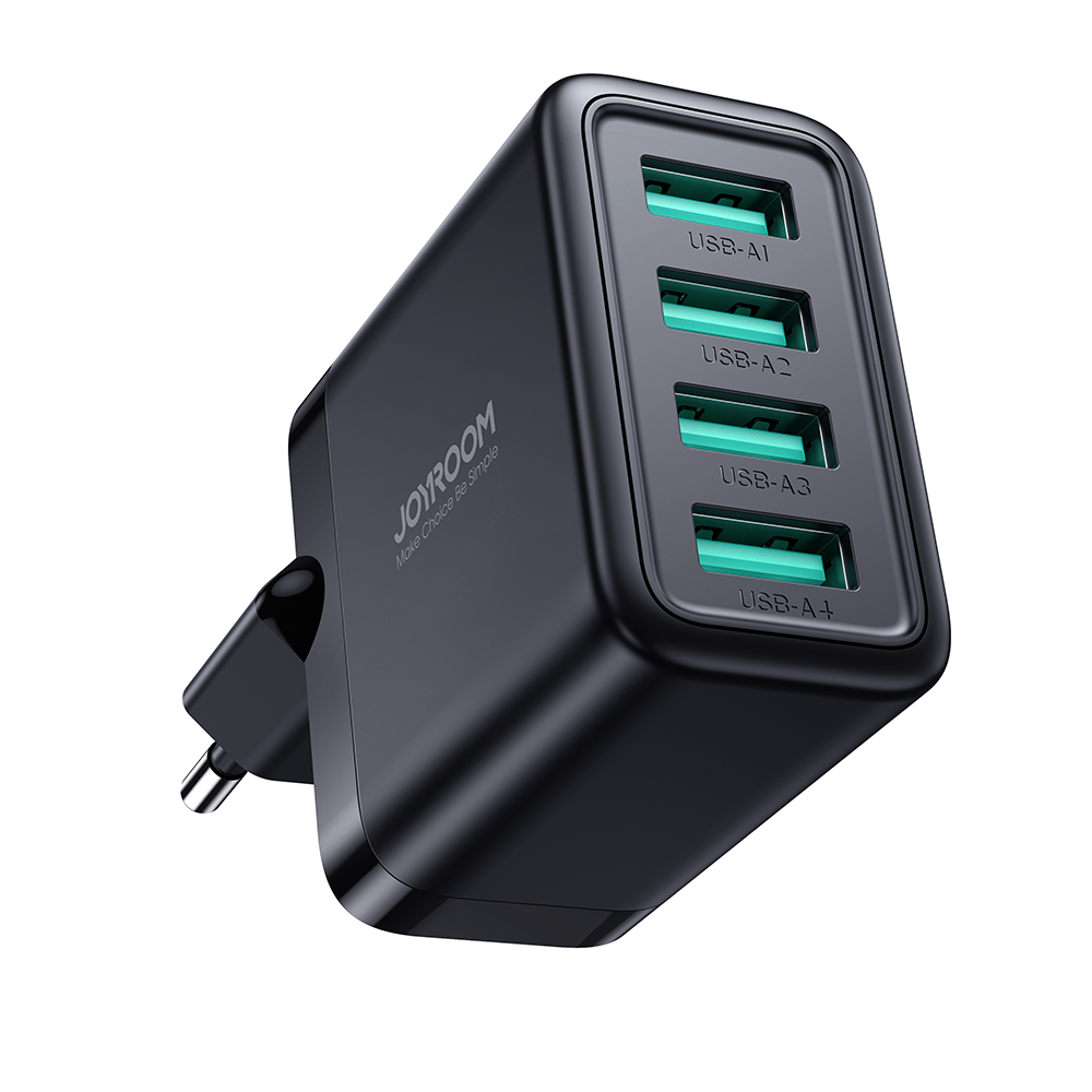 JR-TCN03 4.8A 4USB Charger-Black EU/UK