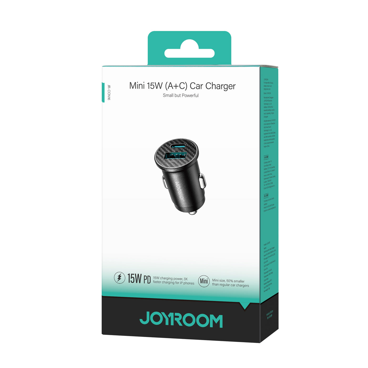 JR-CCN16 Mini QC+PD 15W Charger Black