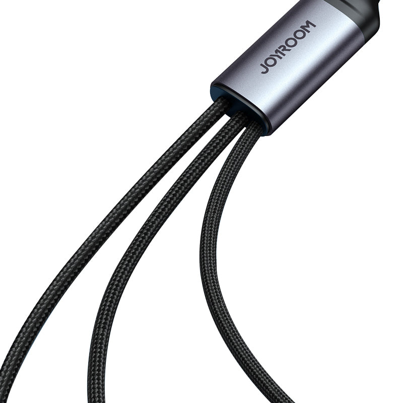 SA21-1T3 Speedy Series 100W 3-in-1 Fast Charging Cable ( L+C+M) 1.2m-Black