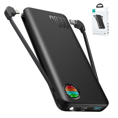 JR-L015 22.5W Power Bank with Dual Cables 10000mAh/20000mAh-Black