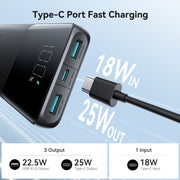 JR-PBF20 25W digital fast charge mobile powerbank 10000mAh