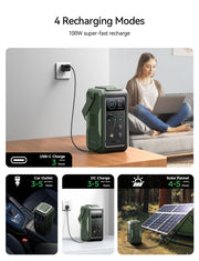 JR-PBF10 PD100W with night light large capacity mobile power 75000mAh-Green