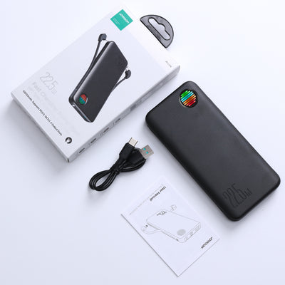 JR-L015 22.5W Power Bank with Dual Cables 10000mAh/20000mAh-Black