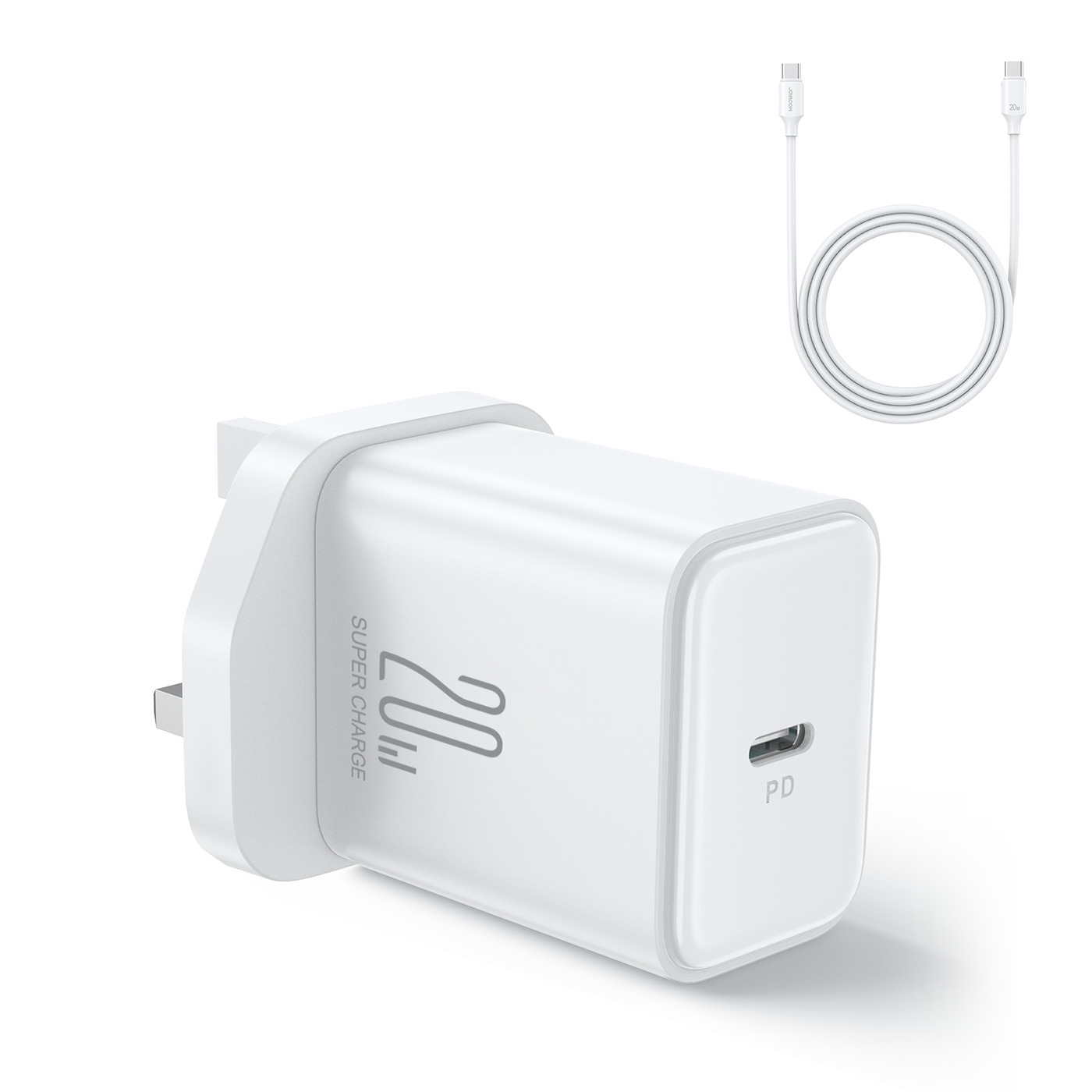 JR-TCF06 PD 20W Charger-White (EU)+C to C Cable 1m