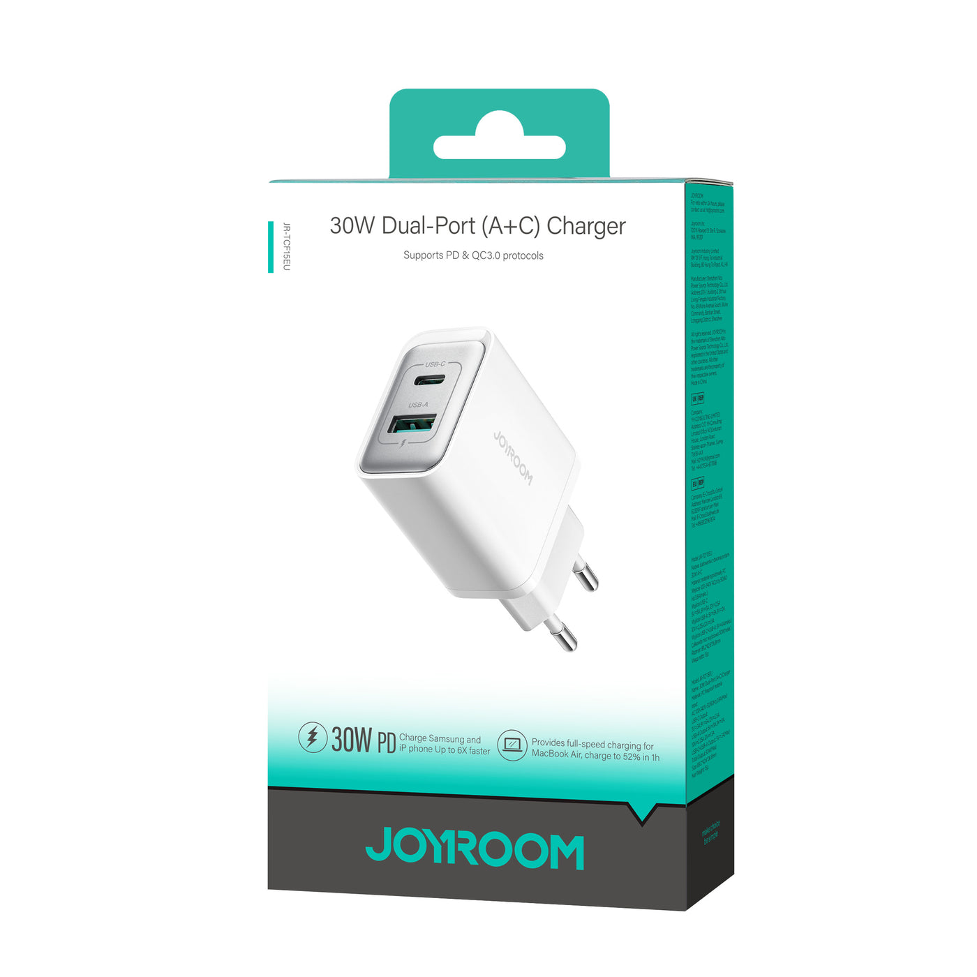 JR-TCF15 30W A+C) Charger-White