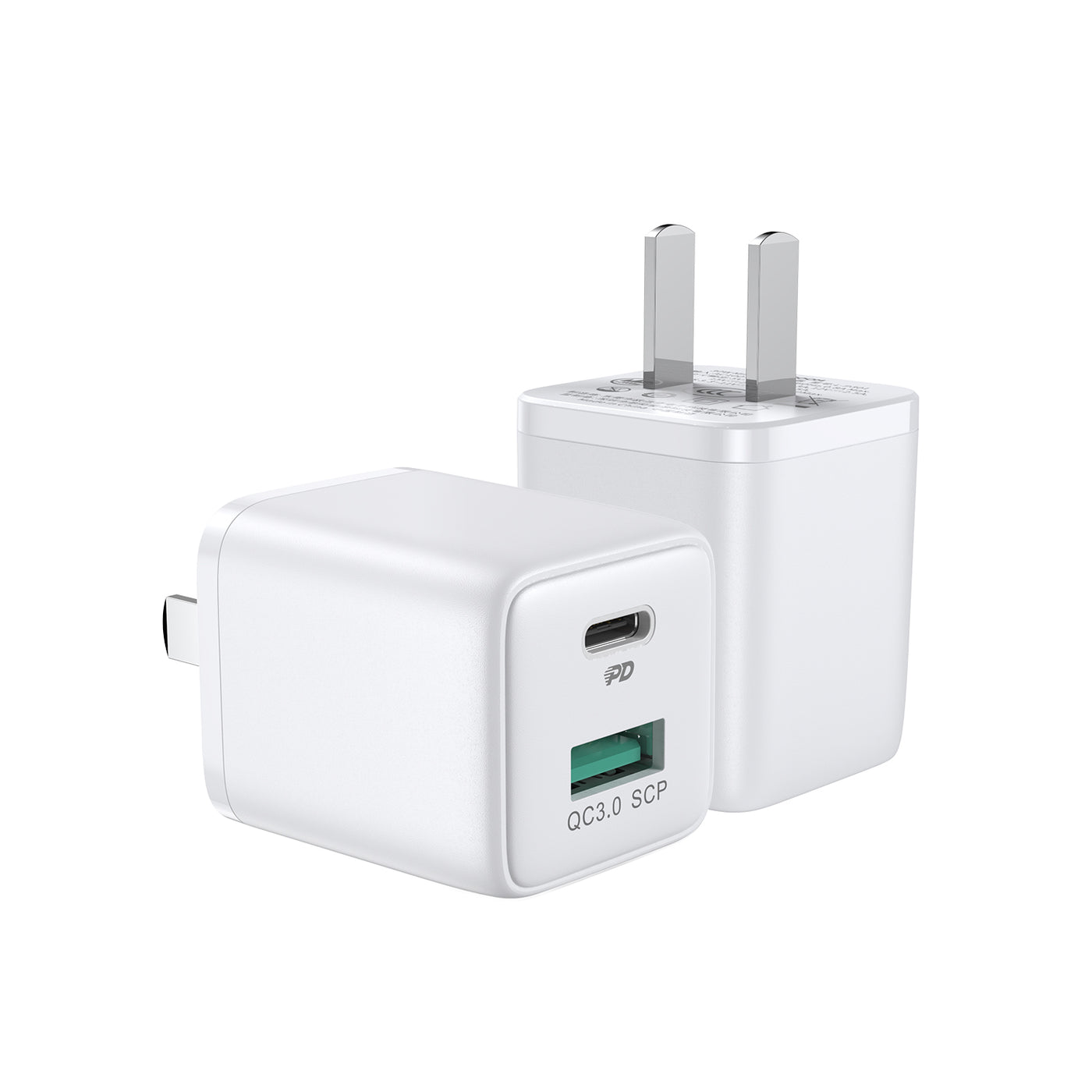 L-QP303 30W Mini intelligent dual port fast charger  (PD+QC3.0) EU/UK/CN