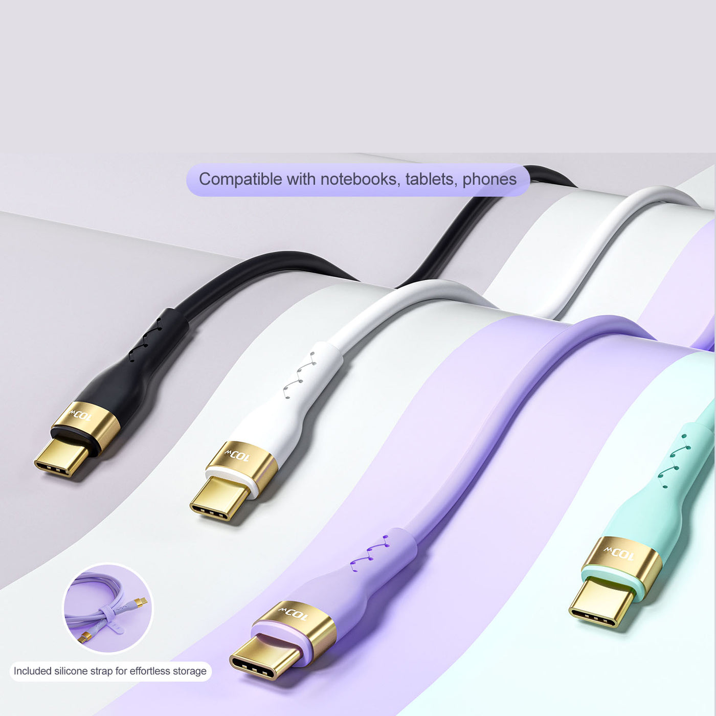 S-1250N18/S-2050N18/S-3050N18 100W Silicone Type-c To Type-c cable