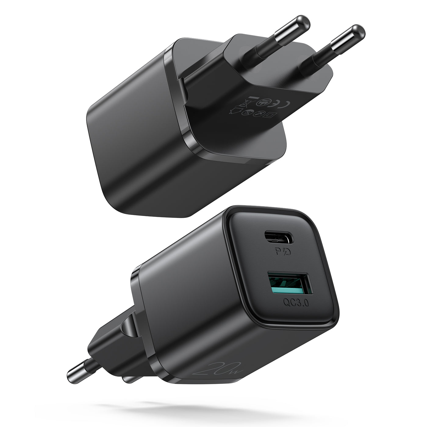 L-QP207 Travel series 20W dual ports Mini fast charger EU/UK/CN