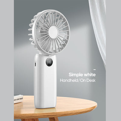 JR-CY451 Plain maple folding handheld fan (digital display)