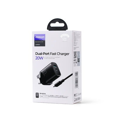 L-QP2011 PD+QC 20W Mini intelligent fast charger EU/UK with Lightning to Type c Cable