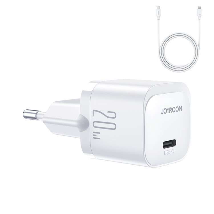 JR-TCF02 PD 20W mini Charger-black (UK)+C to L Cable 1M-EU/UK-White/Black