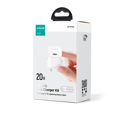 JR-TCF02 PD 20W mini Charger-black (UK)+C to L Cable 1M-EU/UK-White/Black