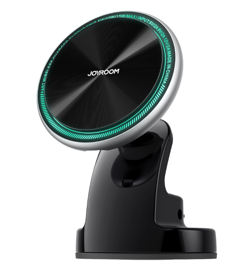 JR-ZS290 Magnetic Wireless Car Charger Holder with LED Letter Ring holder air vent & dashboard