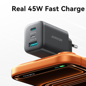 JOYROOM 45W 3-port GaN charger with Type-C Lightning and USB-A fast charging output