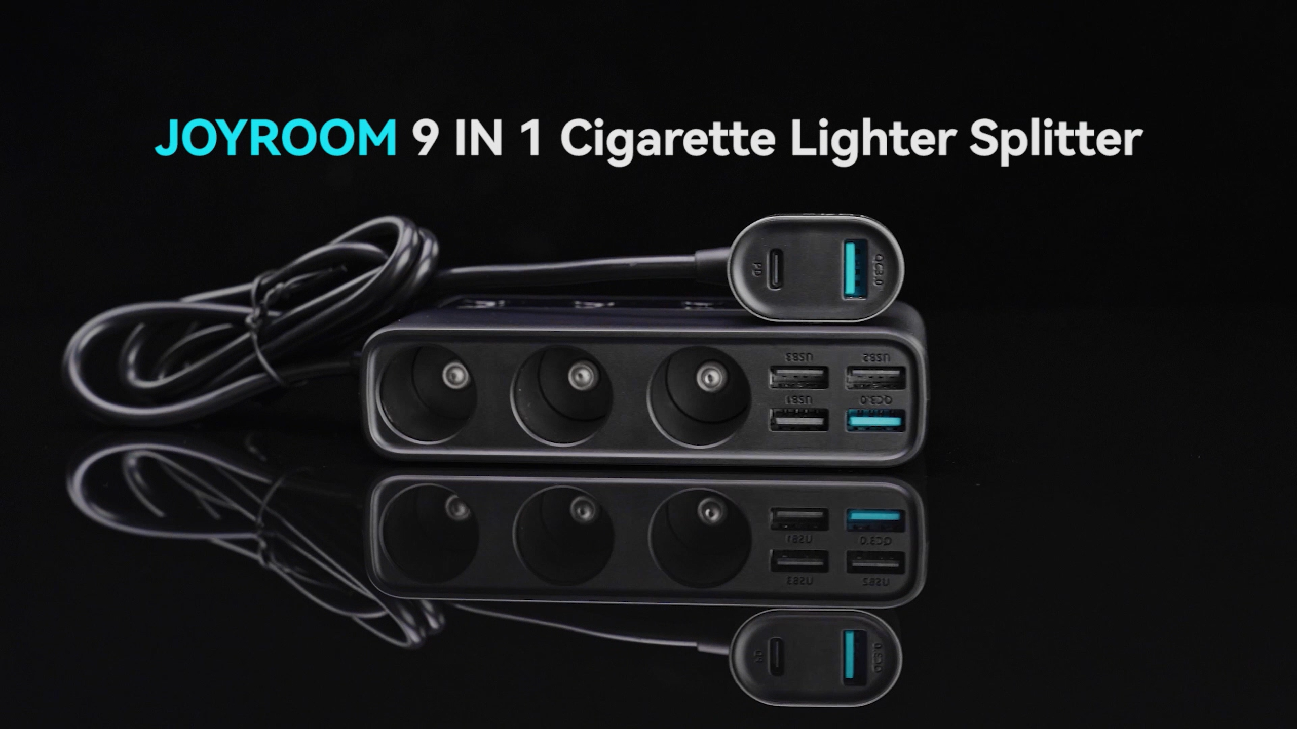JOYROOM dual port USB C fast car charger lifestyle display