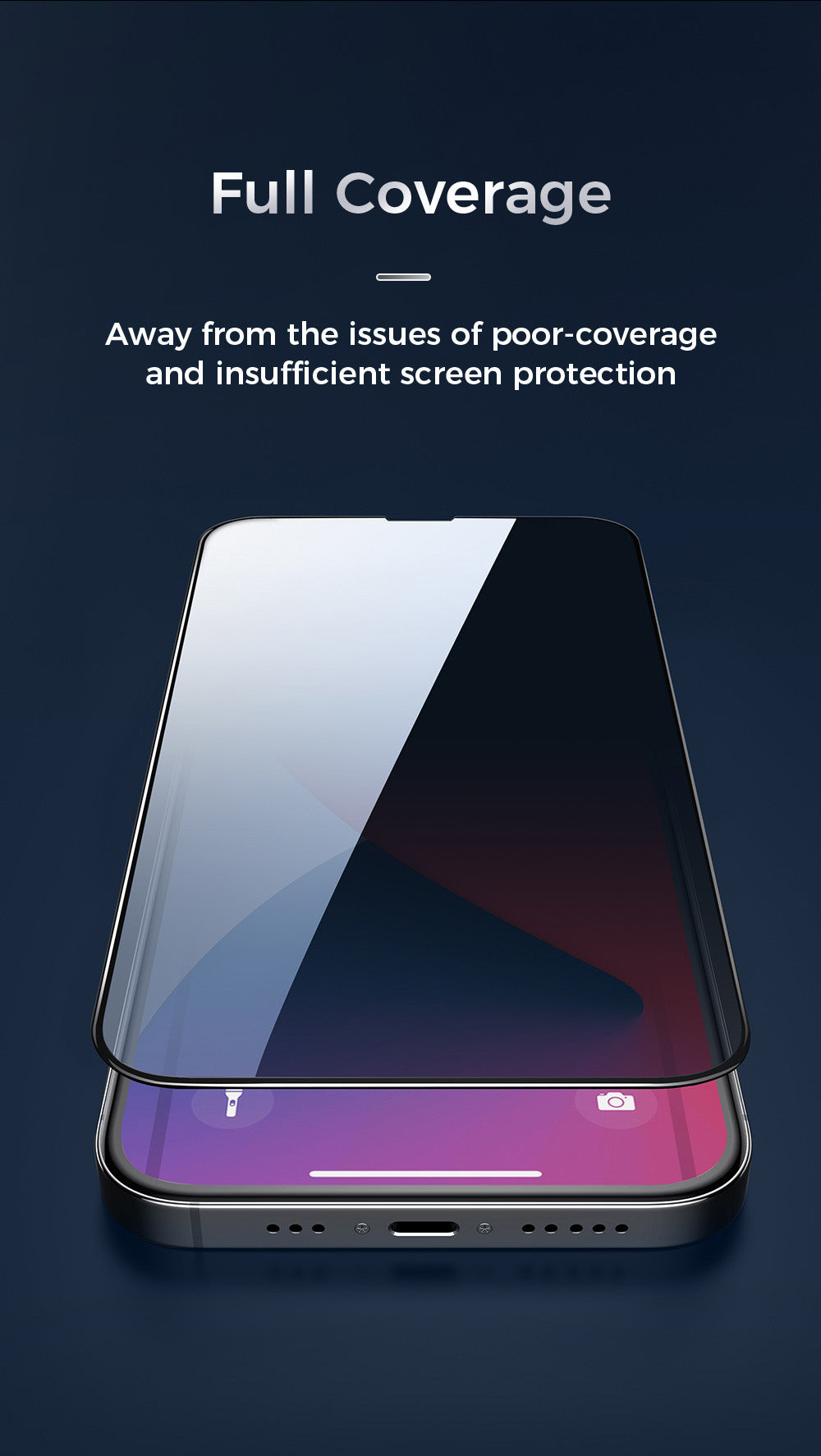 18MQ12P/18MQ14P Tempered Glass Screen Protector (2.5D) for iP18 Pro/18 Pro Max (Privacy+Dustproof)