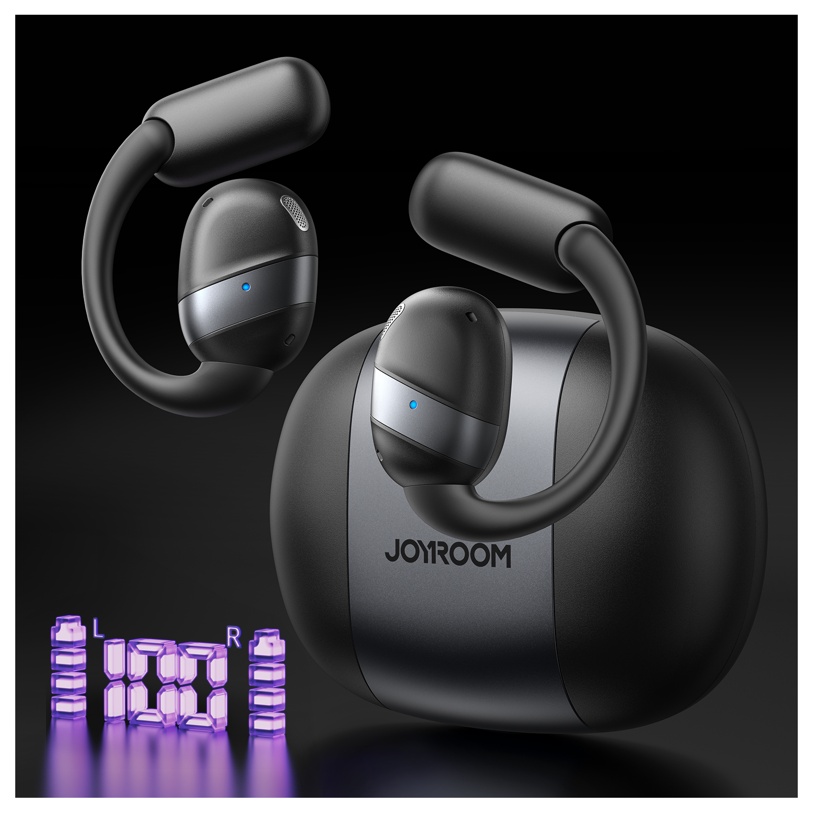 JR-OE4 Open-Ear True Wireless Headphones-Black