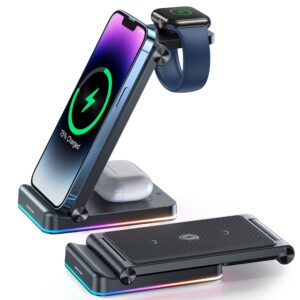 JR-WQN01 3 in 1 Magnetic Charging Station for phone for watch for earphone