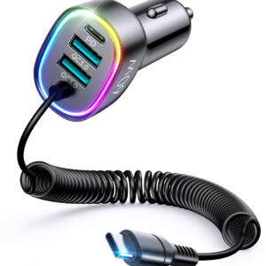 JR-CL19/JR-CL20 4-in-1 60W Wired Car Charger(Type-C/Lightning)