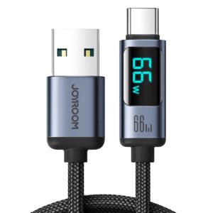 S-AC066A16/S-AL012A16  Type-C/Lightning cable 66W/2.4A Black