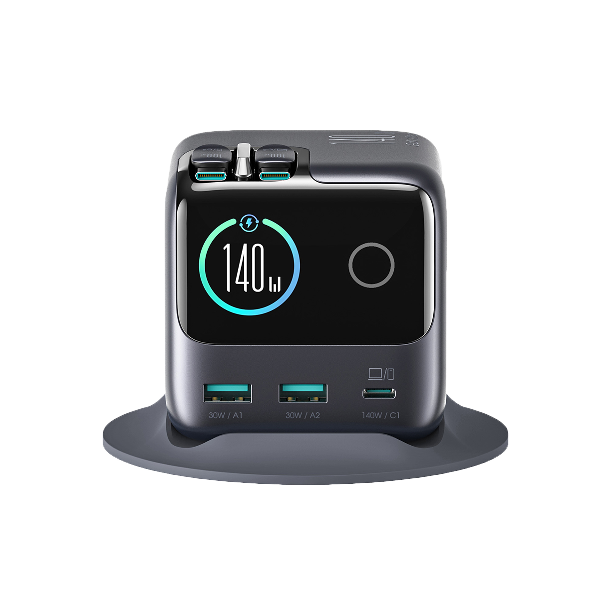 JR-TRD01 JOYROOM PODIX 140W 5-Port Desktop GaN Charger-Dark Gray