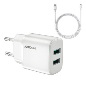 L-2A123 2.4A Dual ports mini fast charger EU with cable