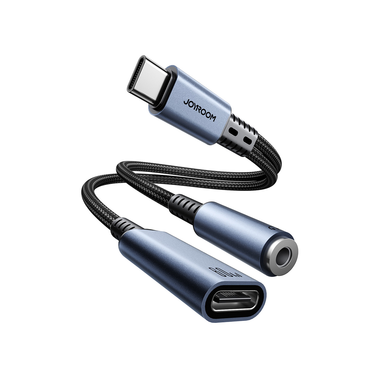 SY-C02 Audio-Transfer Series 2-in-1 Audio Adapter (Type-C to 3.5mm+Type-C)-Black