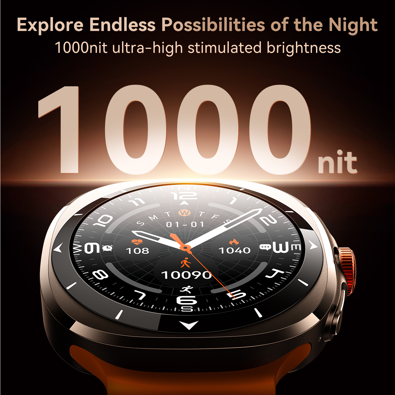 JOYROOM Venture Series JR-FV2 Smart Watch features a 1.43-inch AMOLED screen with a 466x466 high resolution and 1000-nit ultra-high stimulated brightness, ensuring perfect visibility even in low light and at night