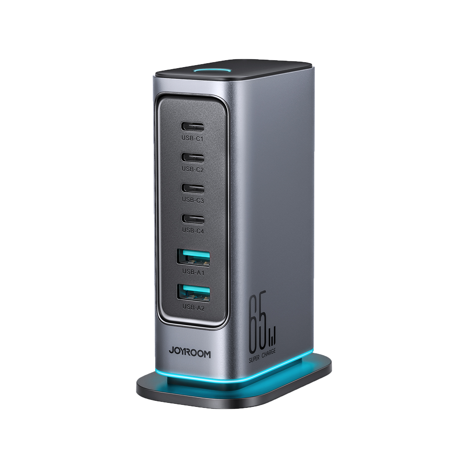 JOYROOM 65W GaN Desktop Charger with 6 Ports USB C Fast Power Station